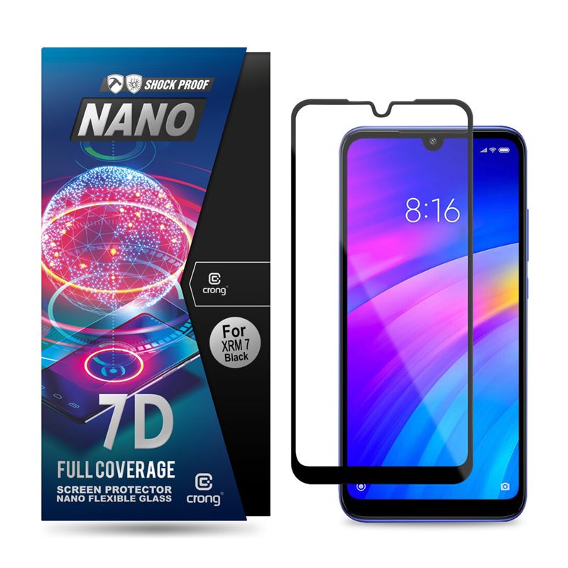 Crong 7D Nano Flexible Glass – Hybrid-Displayschutz mit vollständiger Abdeckung 9H Xiaomi Redmi 7