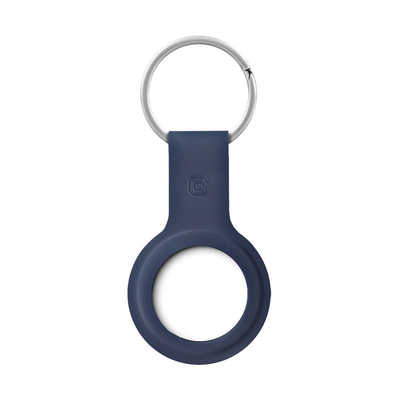 Crong Silicone Case with Key Ring - Protective case for Apple AirTag key ring (Navy Blue)