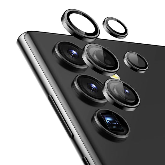 Crong Lensring - Gehard glas voor de cameralens Samsung Galaxy S24 Ultra (zwart)