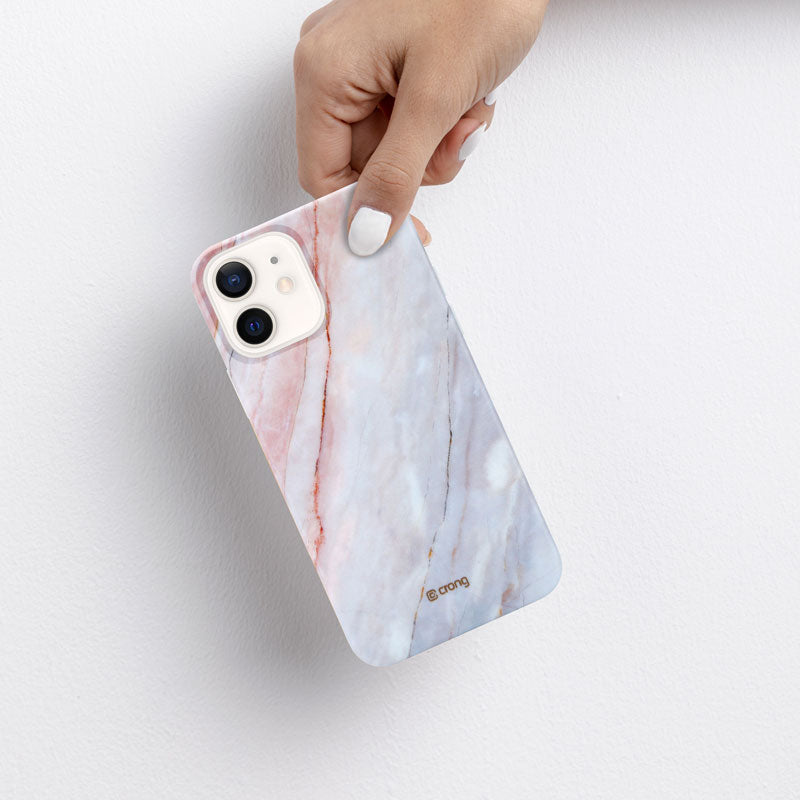 Crong Marble Case - Case for iPhone 12 Mini (Pink)