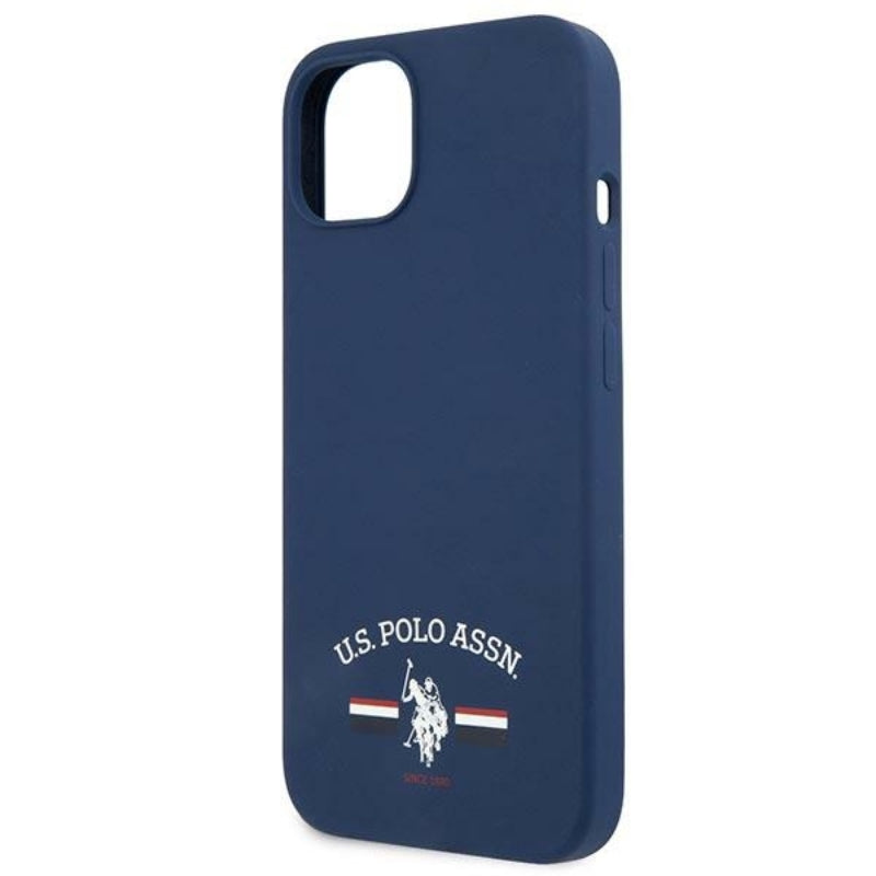 US Polo Assn siliconenlogo - hoesje voor iPhone 13 mini (marineblauw)