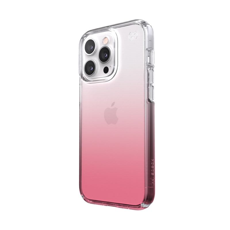 Speck Presidio Perfect-Clear + Ombre - Case for iPhone 13 Pro with MICROBAN coating (Clear/Vintage Rose)