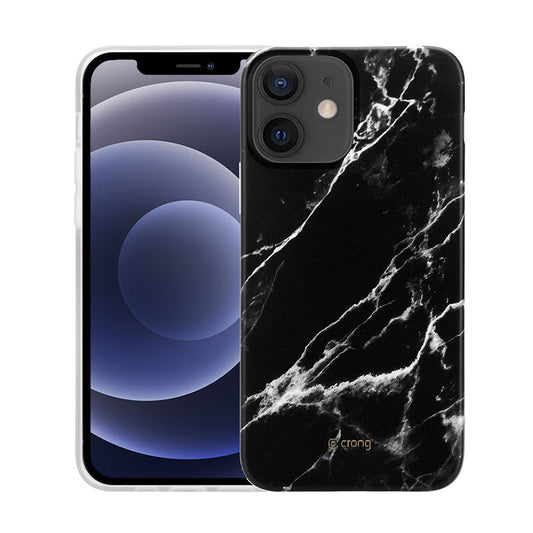 Crong Marble Case - Case for iPhone 12 Mini (Black)