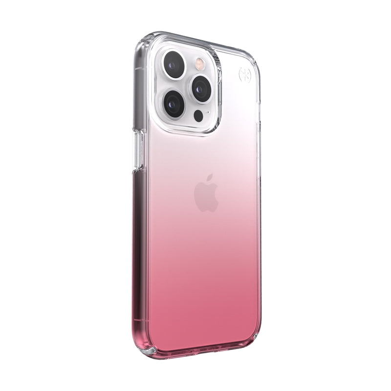 Speck Presidio Perfect-Clear + Ombre - Case for iPhone 13 Pro with MICROBAN coating (Clear/Vintage Rose)