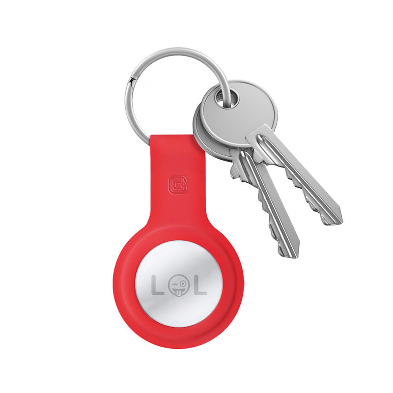 Crong Silicone Case with Key Ring - Protective case for Apple AirTag key ring (Red)