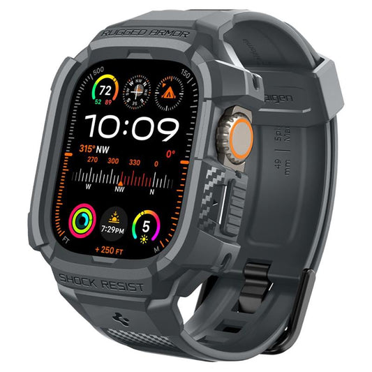 Spigen Rugged Armor Pro - Armband mit Hülle für Apple Watch Ultra 49 mm (Dunkelgrau)