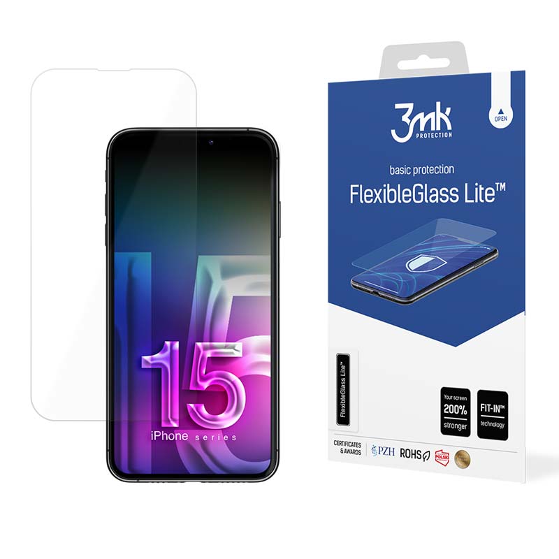 3mk FlexibleGlass Lite - Hybride glas voor iPhone 15 Pro