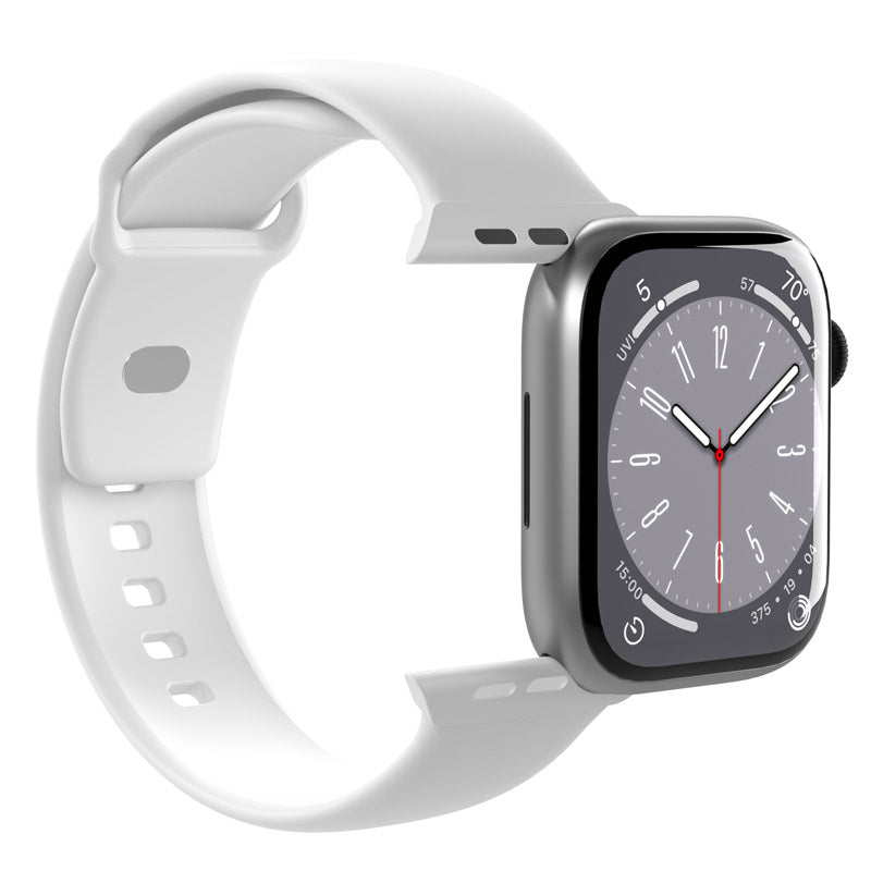 PURO ICON - elastische band voor Apple Watch 42/44/45/49 mm (S/M &amp; M/L) (wit)