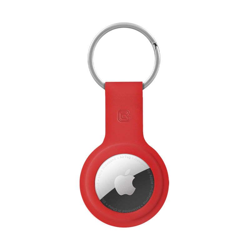 Crong Silicone Case with Key Ring - Protective case for Apple AirTag key ring (Red)