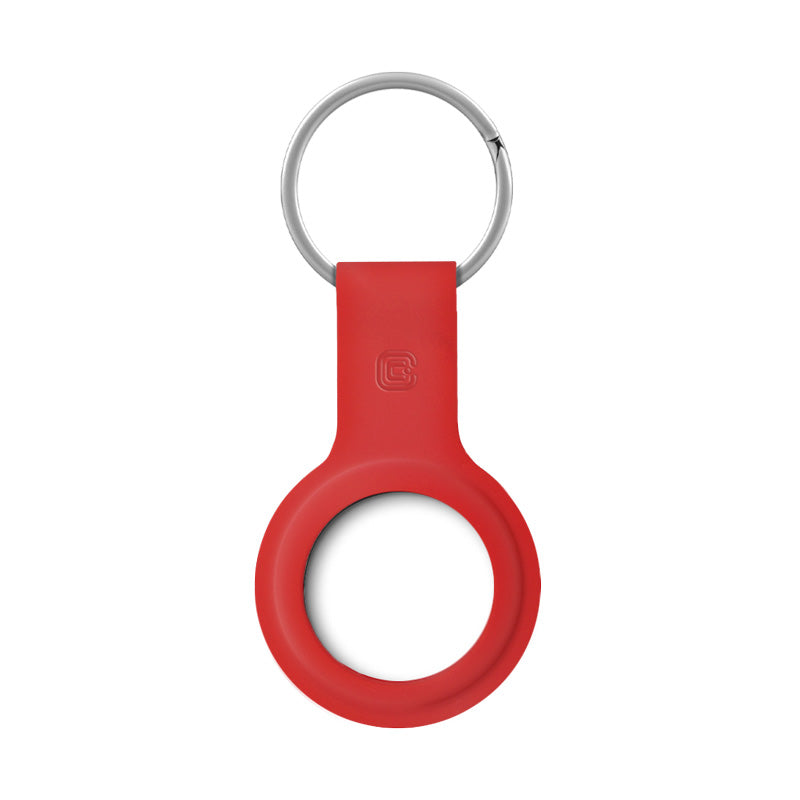 Crong Silicone Case with Key Ring - Protective case for Apple AirTag key ring (Red)