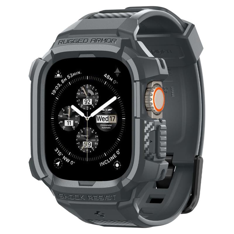 Spigen Rugged Armor Pro - Armband mit Hülle für Apple Watch Ultra 49 mm (Dunkelgrau)