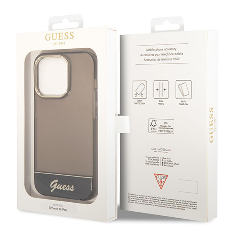 Guess Translucent - Hoesje voor iPhone 14 Pro Max (zwart)