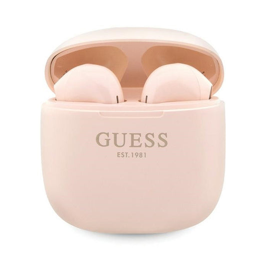 Guess True Wireless Script Logo BT5.3 – TWS-Kopfhörer + Ladeetui (rosa)