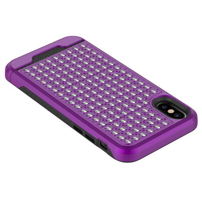 Zizo Star Diamond Hybrid Cover für iPhone X (Lila/Schwarz)