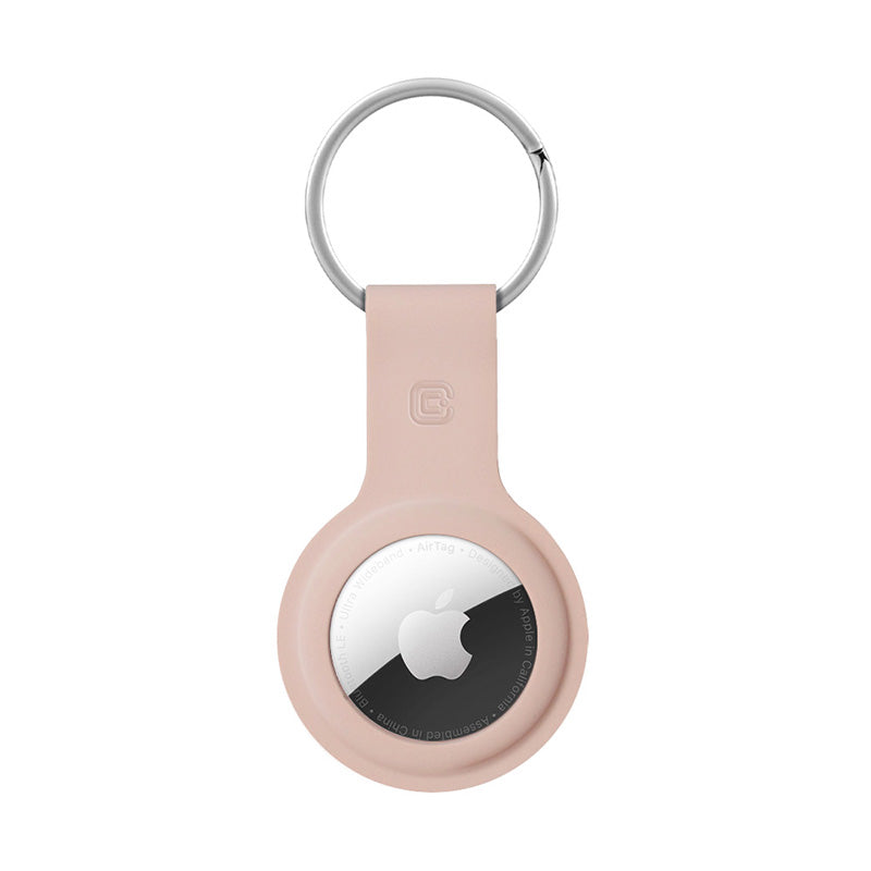 Crong Silicone Case with Key Ring - Protective case for Apple AirTag key ring (Sand Pink)