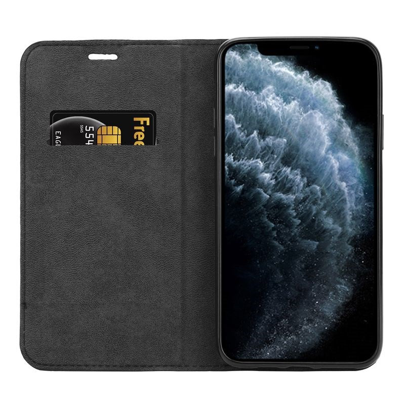 Crong Folio Case - PU Leather Case for iPhone 11 Pro Max (Black)