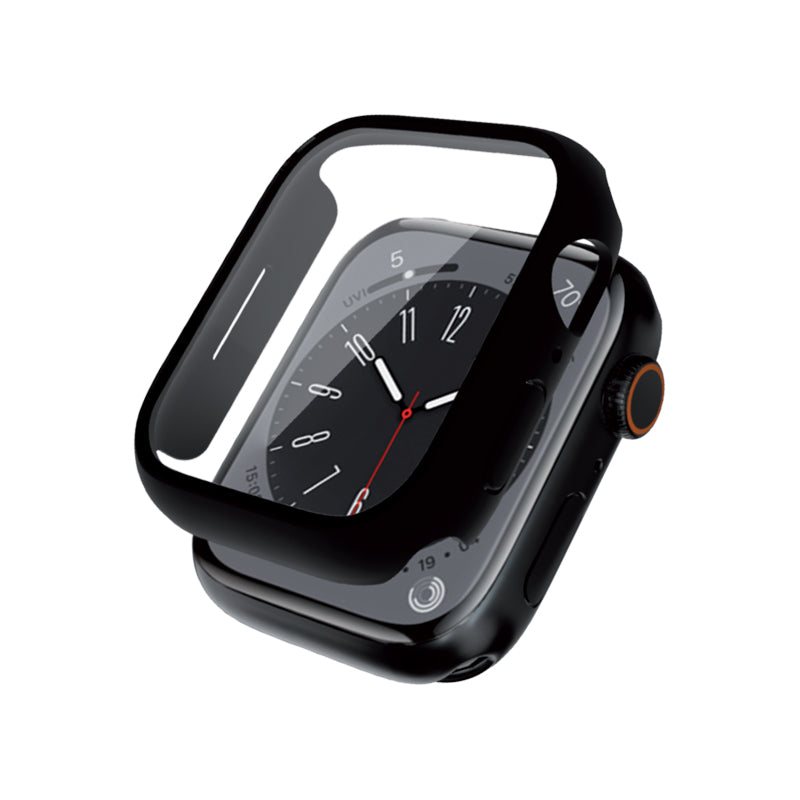 Crong Hybrid-Uhrengehäuse – Gehäuse mit Glas für Apple Watch 44 mm (schwarz)