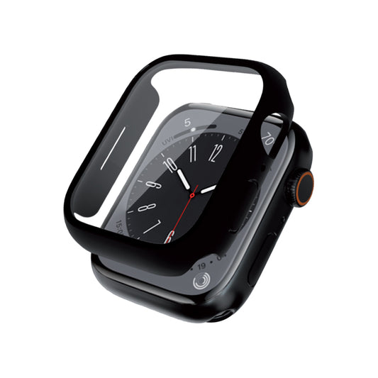 Crong hybride horlogekast - kast met glas voor Apple Watch 44 mm (zwart)