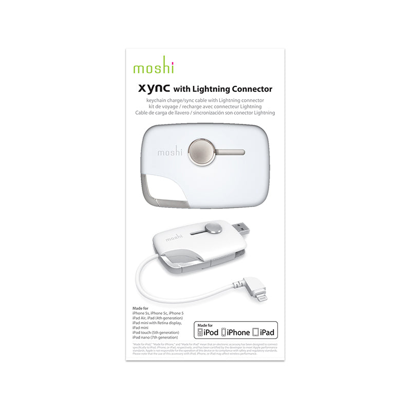 Moshi Xync Lightning - Multifunctioneel accessoire voor synchroniseren en opladen (wit)