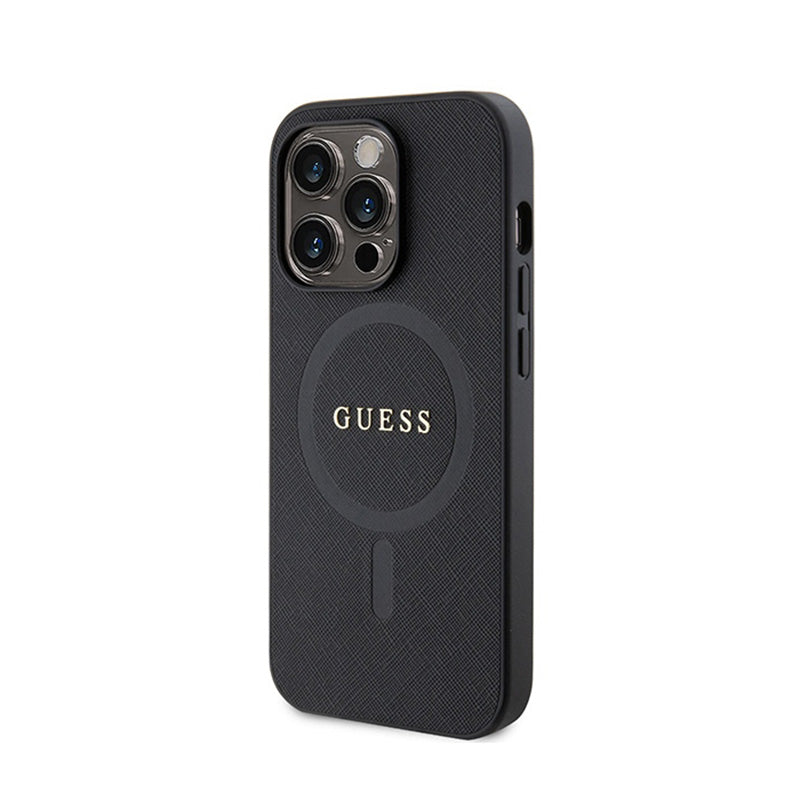 Guess Saffiano MagSafe - iPhone 15 Pro Max Hülle (schwarz)