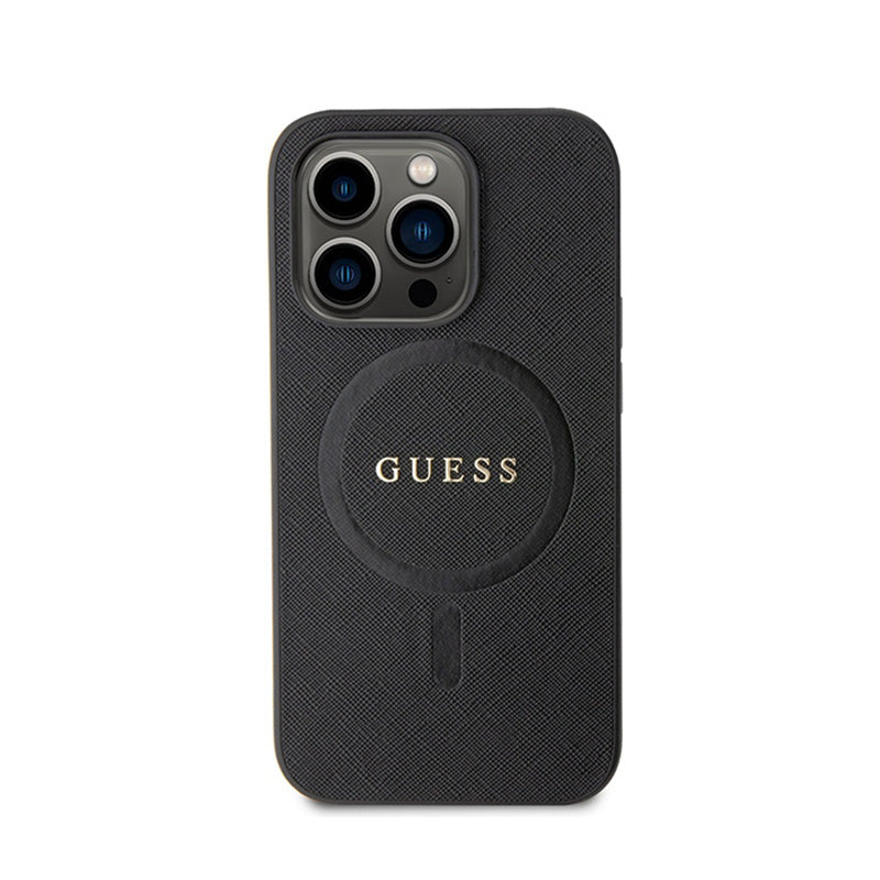 Guess Saffiano MagSafe - iPhone 15 Pro Max Hülle (schwarz)