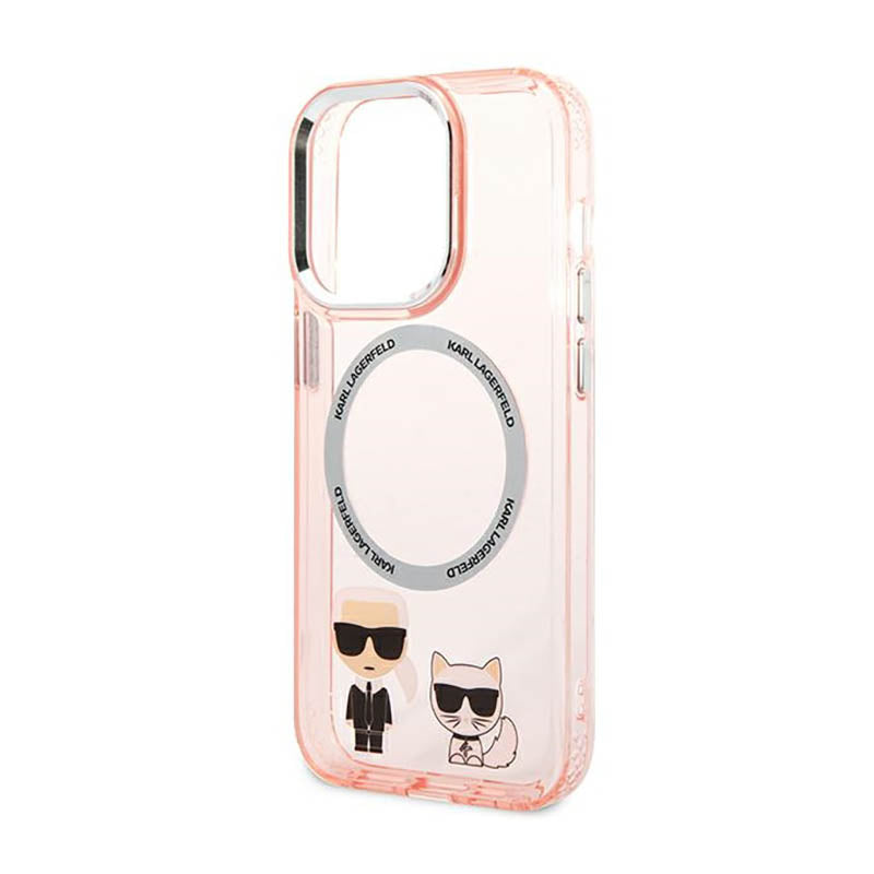 Karl Lagerfeld Karl&amp;Choupette Aluminium MagSafe - hoesje voor iPhone 14 Pro (roze)