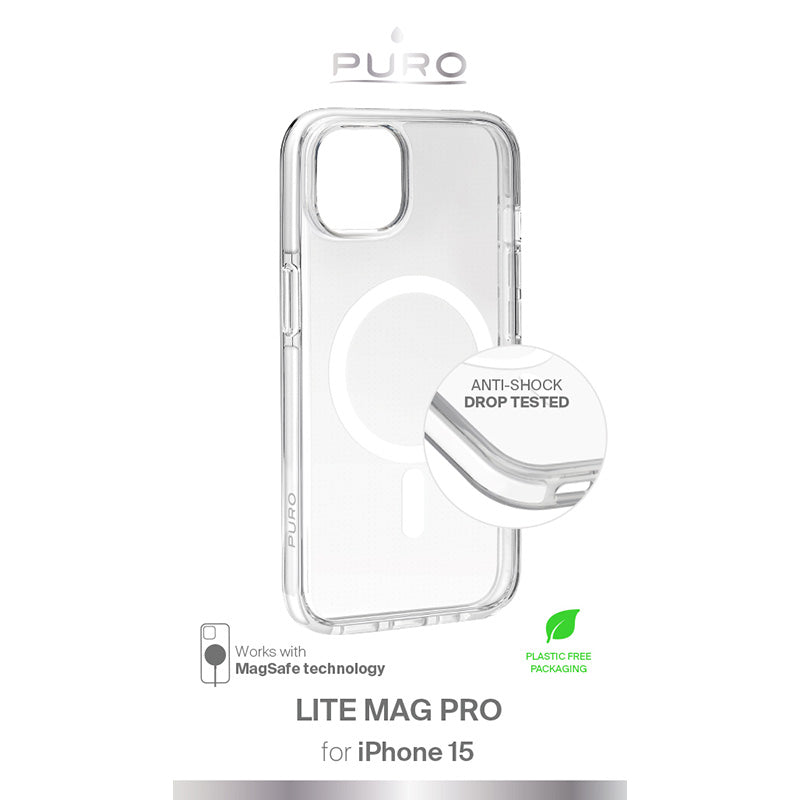 PURO LITEMAG PRO - Hülle für iPhone 15 MagSafe (Transparent)