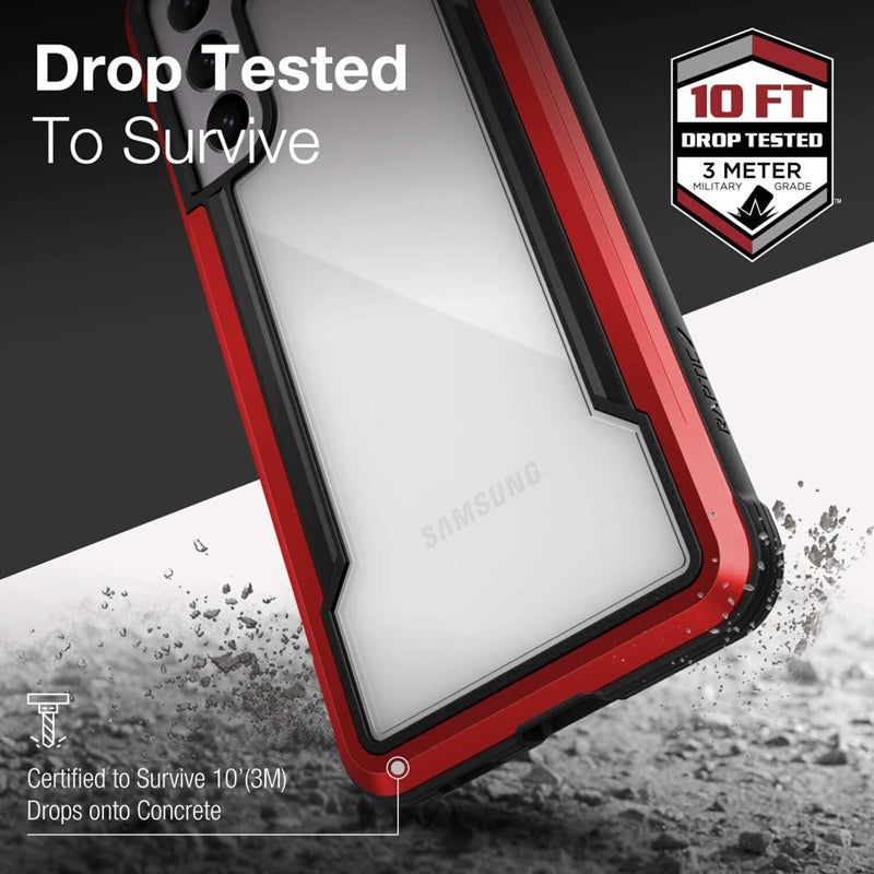 X-Doria Raptic Shield - Aluminium behuizing voor Samsung Galaxy S21 (antimicrobiële bescherming) (rood)