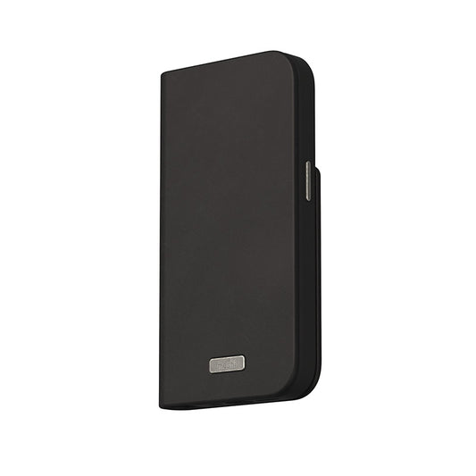 Moshi Overture MagSafe - Leren 3-in-1 hoesje met flip cover voor iPhone 15 Pro (Midnight Black)