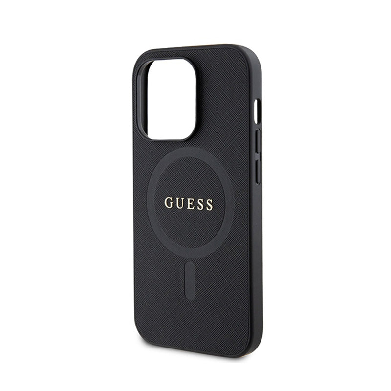 Guess Saffiano MagSafe - iPhone 15 Pro Max Hülle (schwarz)