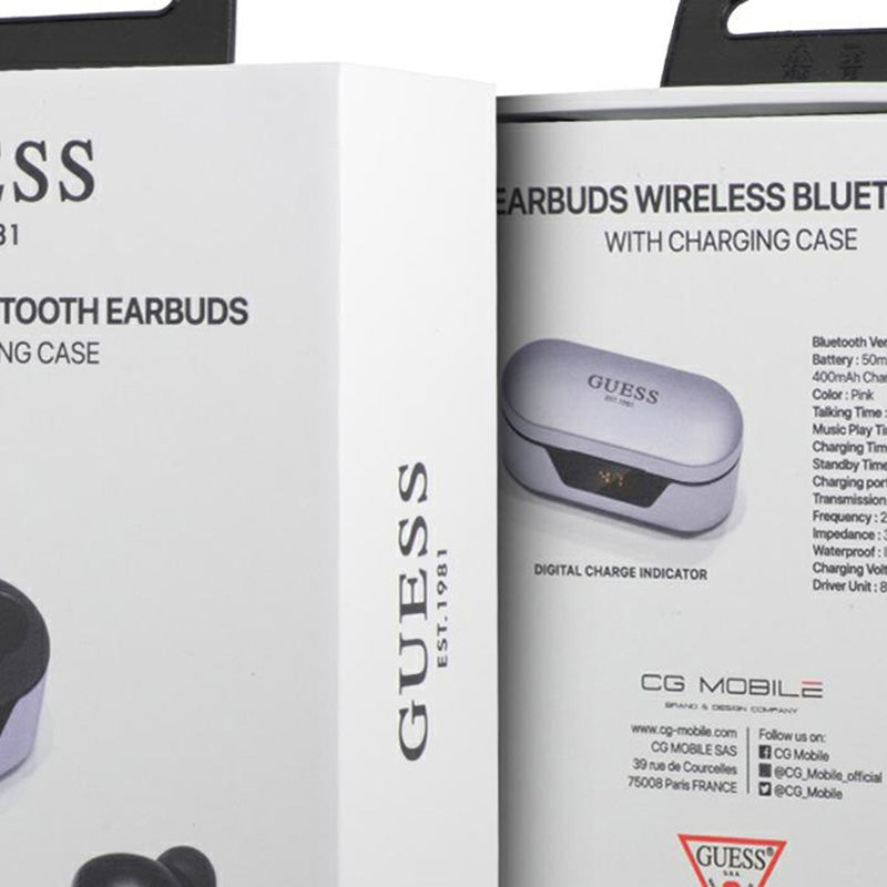 Guess True Wireless-Ohrhörer BT5.0 5H – TWS-Ohrhörer + Ladeetui (lila)