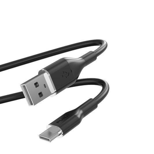 PURO ICON Soft Cable - Kabel USB-A bis USB-C 1,5 m (Schwarz)