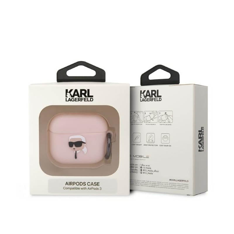 Karl Lagerfeld Silikon NFT Karl Head 3D - AirPods 3 Hülle (rosa)