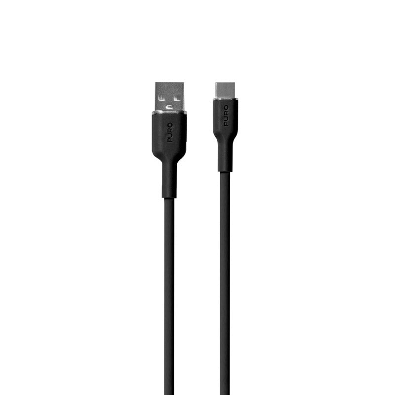 PURO ICON Soft Cable - Kabel USB-A bis USB-C 1,5 m (Schwarz)