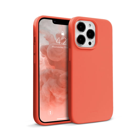 Crong Color Cover Liquid Silicone Case for iPhone 13 Pro (Coral Red)