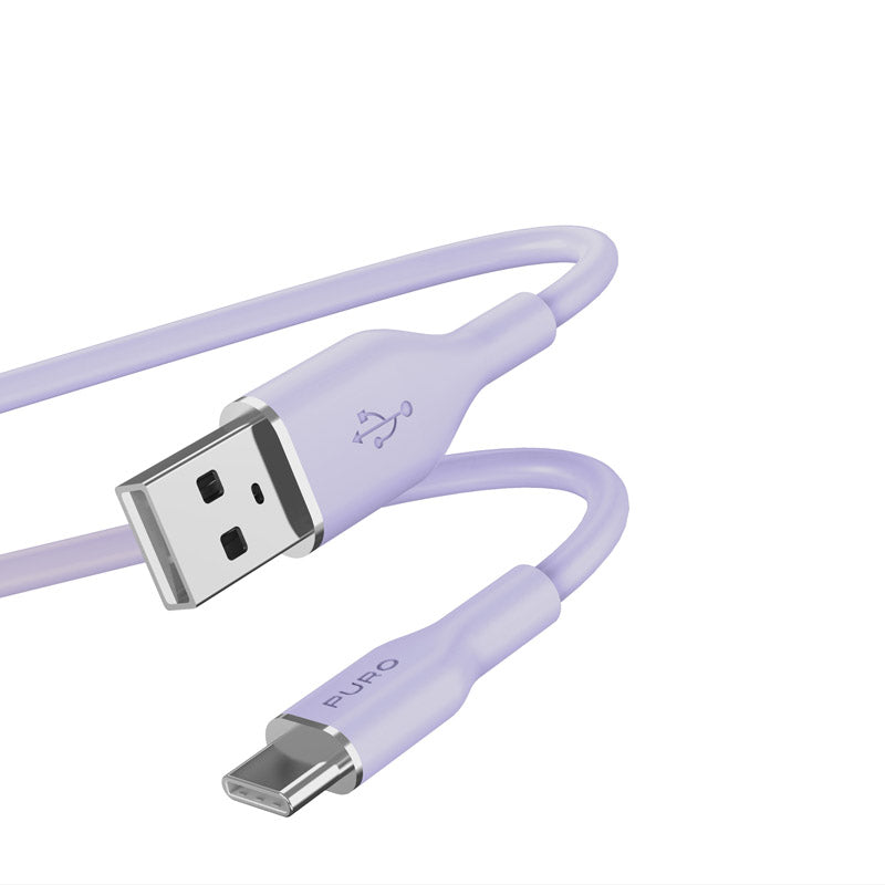 PURO ICON Soft Cable - Kabel USB-A bis USB-C 1,5 m (Tech Lavender)