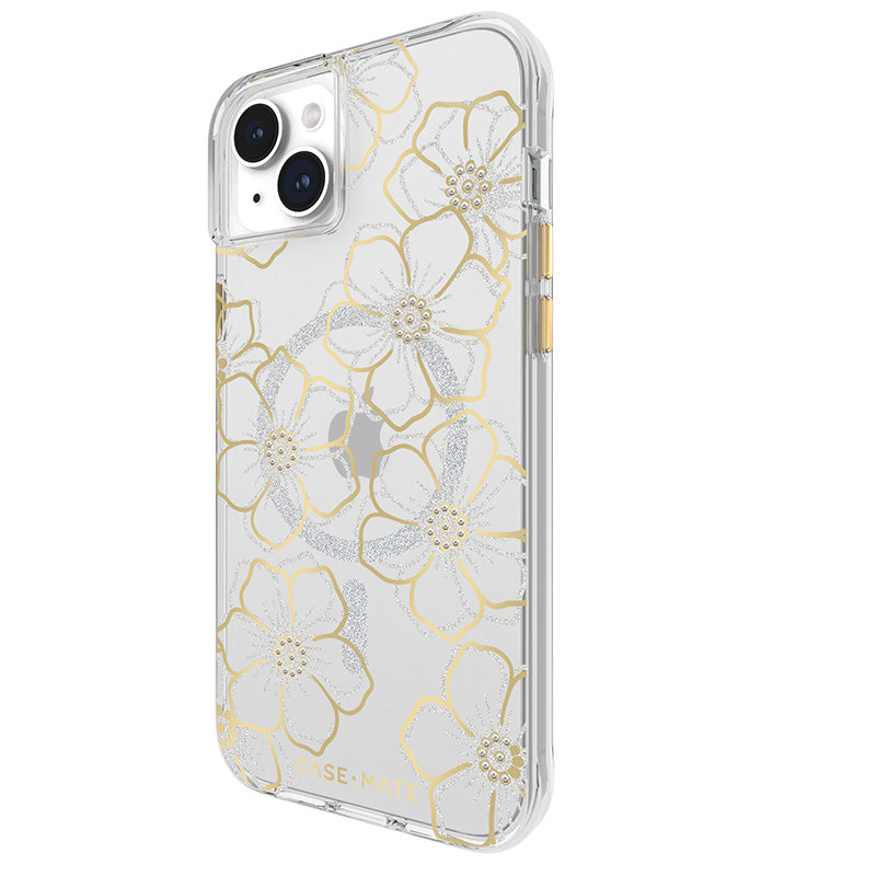 Case-Mate Floral Gems MagSafe - iPhone 15 Plus Case (Gold)