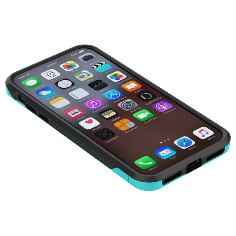 Zizo Star Diamond Hybrid Cover für iPhone X (Blaugrün/Schwarz)