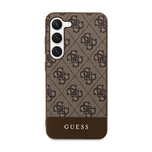 Guess 4G Bottom Stripe Metal Logo Collection - Samsung Galaxy S24 Hülle (braun)