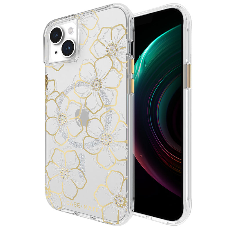 Case-Mate Floral Gems MagSafe - iPhone 15 Plus Case (Gold)