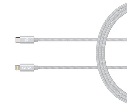 Kanex Premium DuraBraid USB-C to Lightning Cable (Silver)