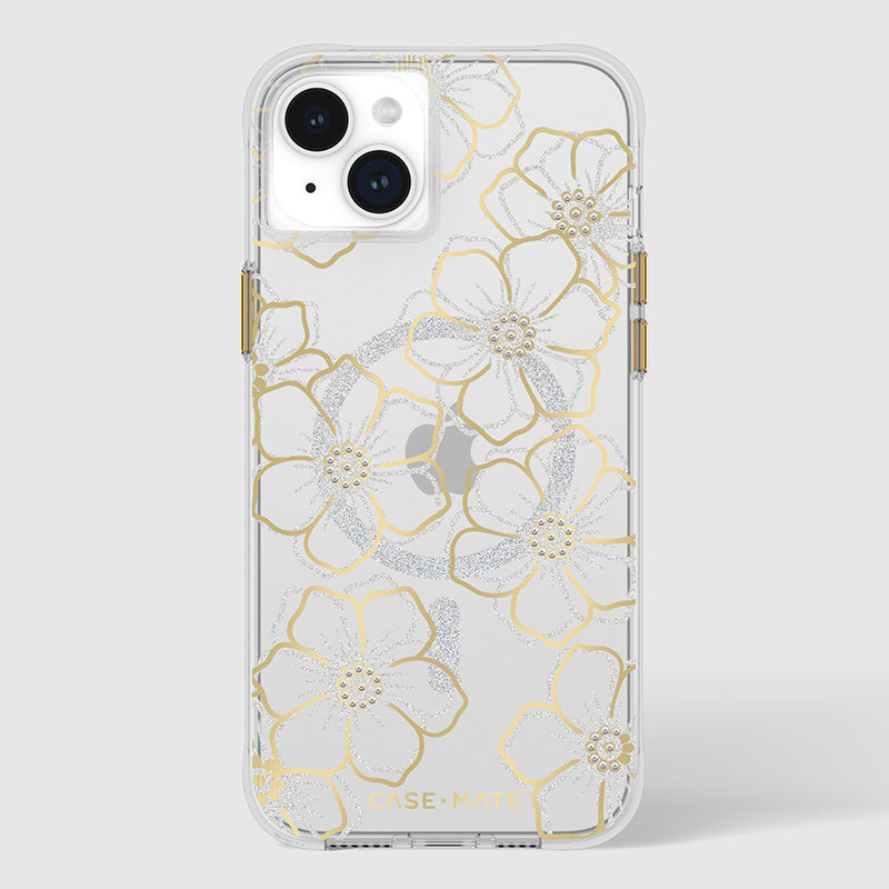 Case-Mate Floral Gems MagSafe - iPhone 15 Plus Case (Gold)