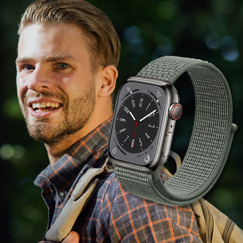 Crong Nylonschlaufe für Apple Watch 42/44/45/49 mm (Militärgrün)