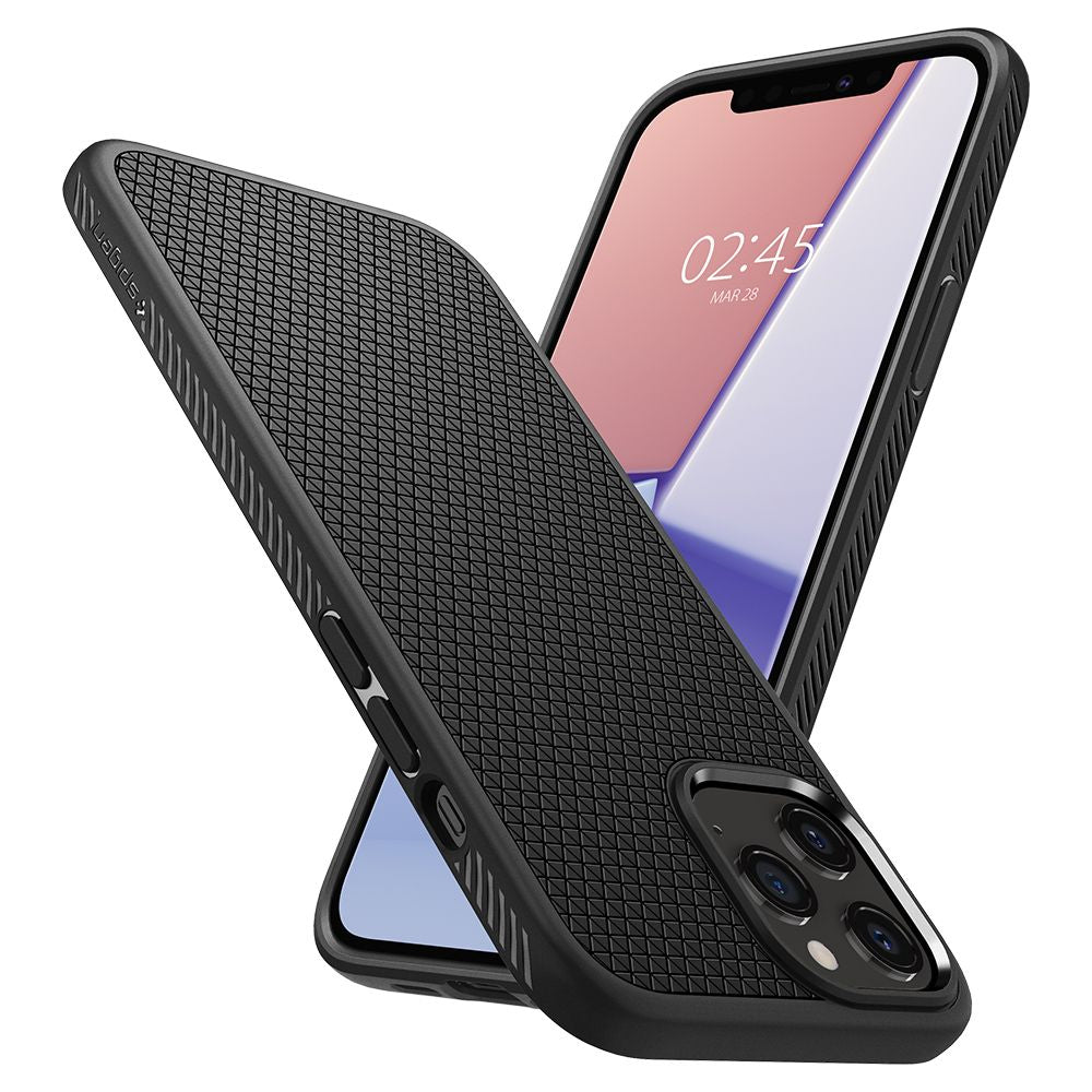 Spigen Liquid Air - hoesje voor iPhone 12 Pro / iPhone 12 (zwart)