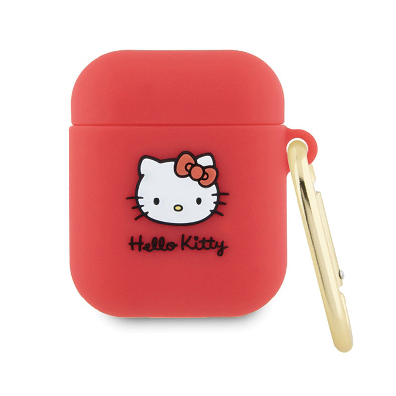 Hello Kitty siliconen 3D Kitty Head - hoesje voor AirPods 1/2 gen (fuchsia)