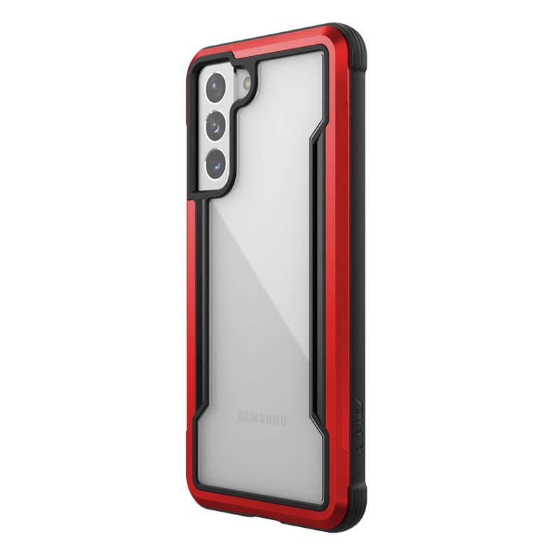 X-Doria Raptic Shield - Aluminium behuizing voor Samsung Galaxy S21 (antimicrobiële bescherming) (rood)