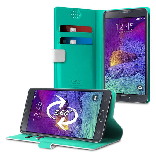 PURO Uniwallet Bi-Color - Universele 360 ​​° draaibare case met kaartsleuven, maat XXL (wit)