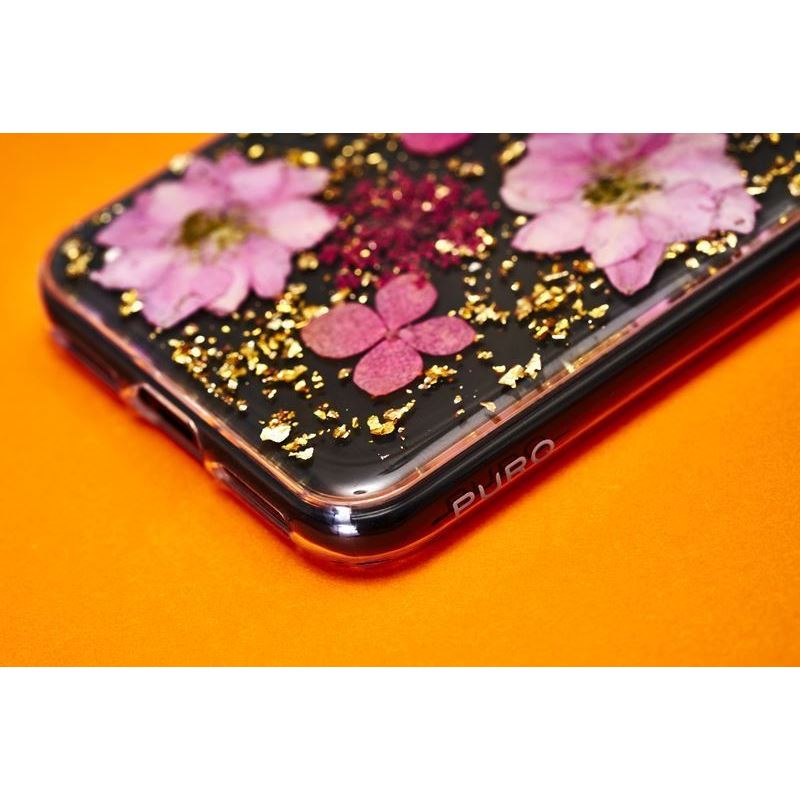 PURO Glam Hippie Chic Cover - Case for iPhone XR (real green flower petals)