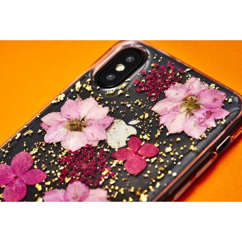 PURO Glam Hippie Chic Cover - Case for iPhone XR (real green flower petals)