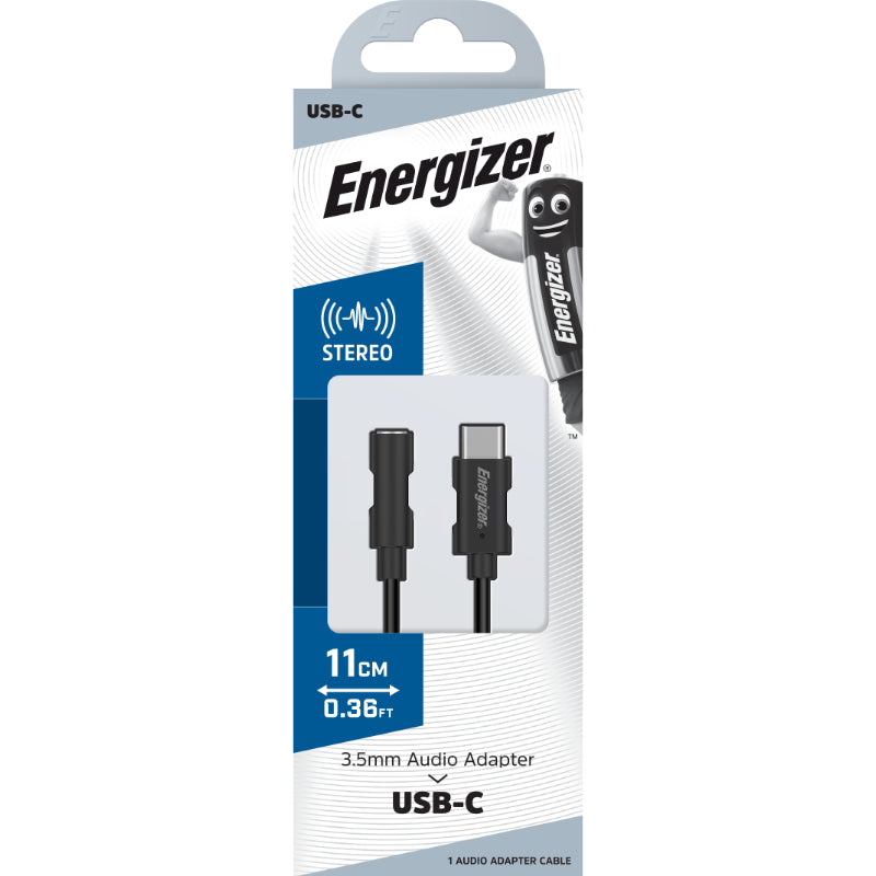 Energizer Ultimate – USB-C-zu-3,5-mm-Klinken-Audioadapter 11 cm (Schwarz)